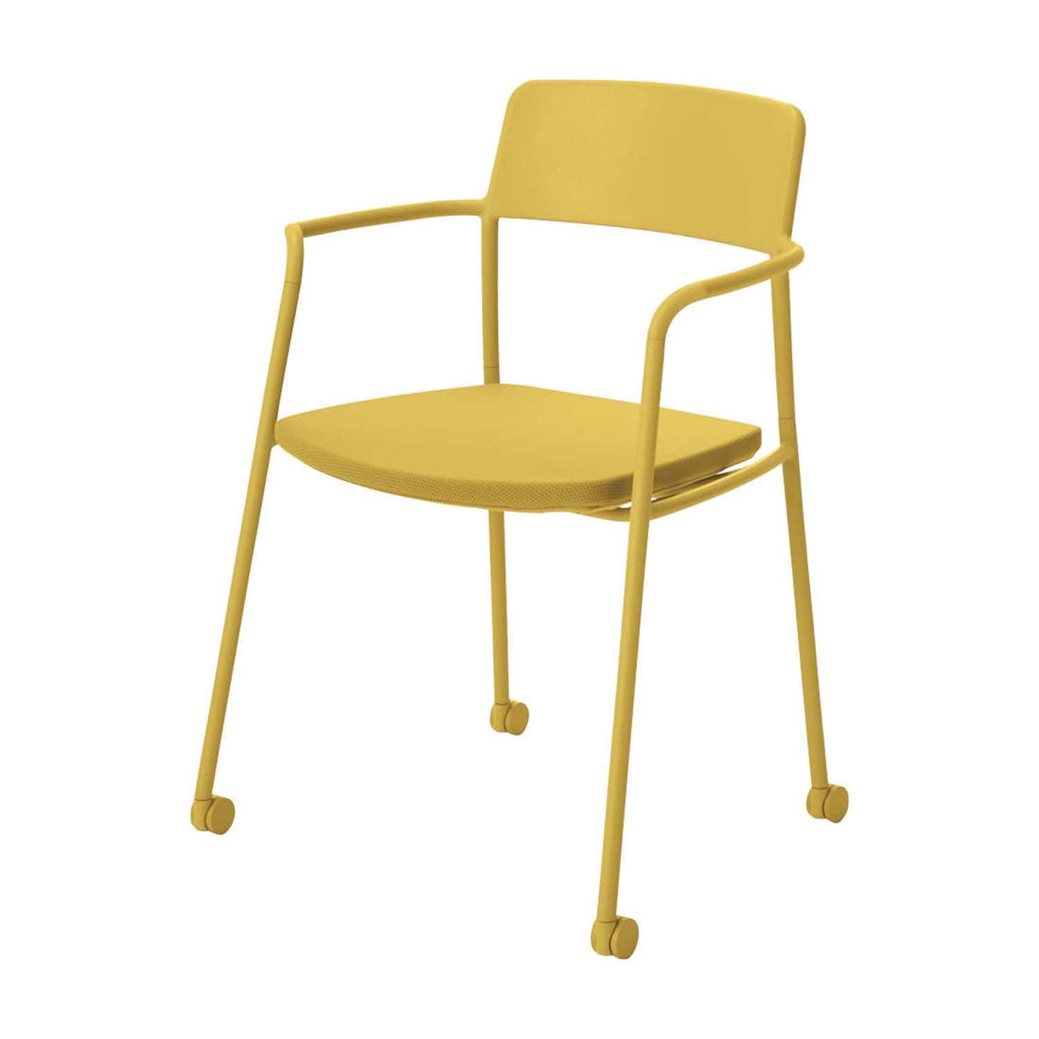 Any エニー／キャスタータイプ／肘付き／オリーブイエロー