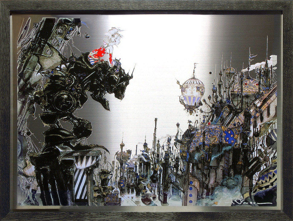 天野喜孝 FF6 街 L BLACK 版画 絵画 天野喜孝 FF6 街 L BLACK 版画