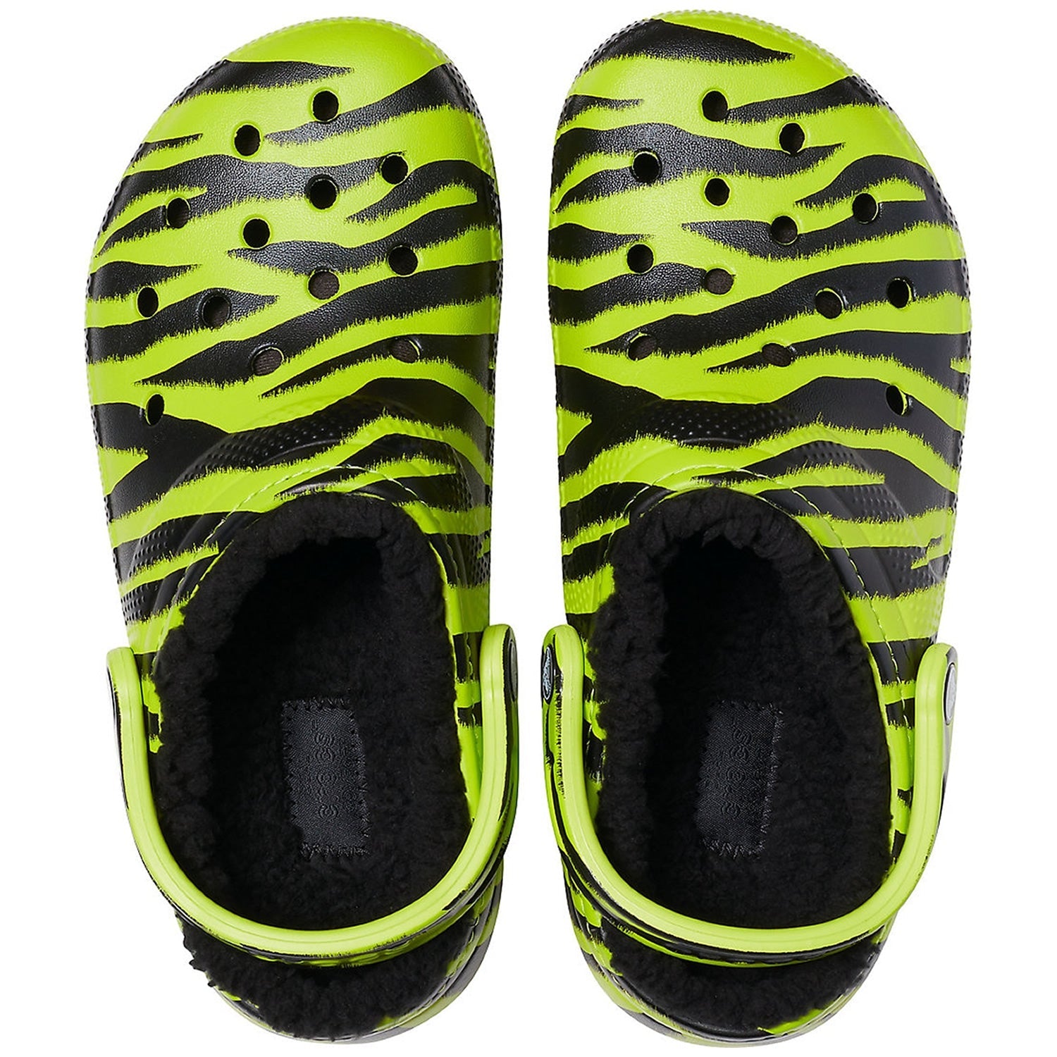 Crocs Classic Lined Animal Print Clog - Lime Punch/Black – World
