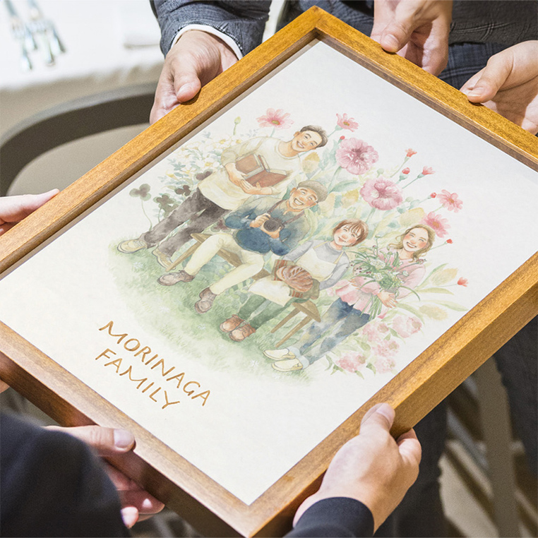 結婚式でご両親へのプレゼントなら似顔絵のWORLD1（ワールドワン）