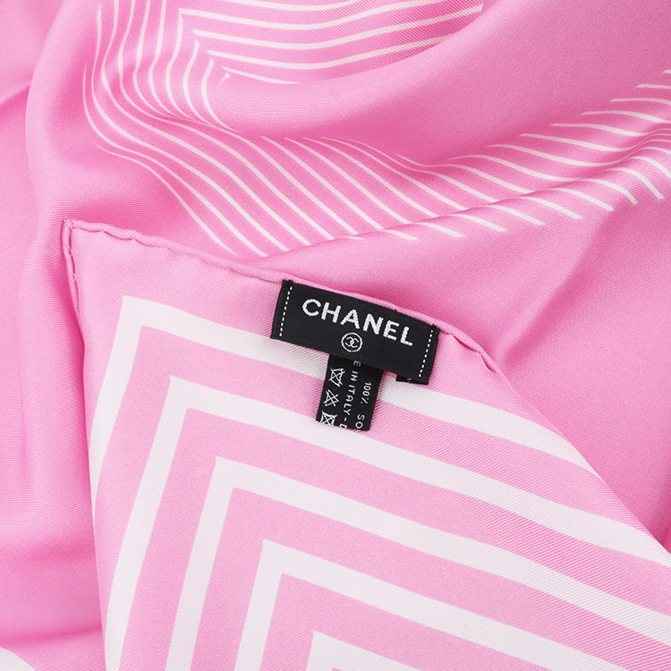 美品】ヴィンテージCHANEL/シャネルスカーフ シルク100％ ピンク
