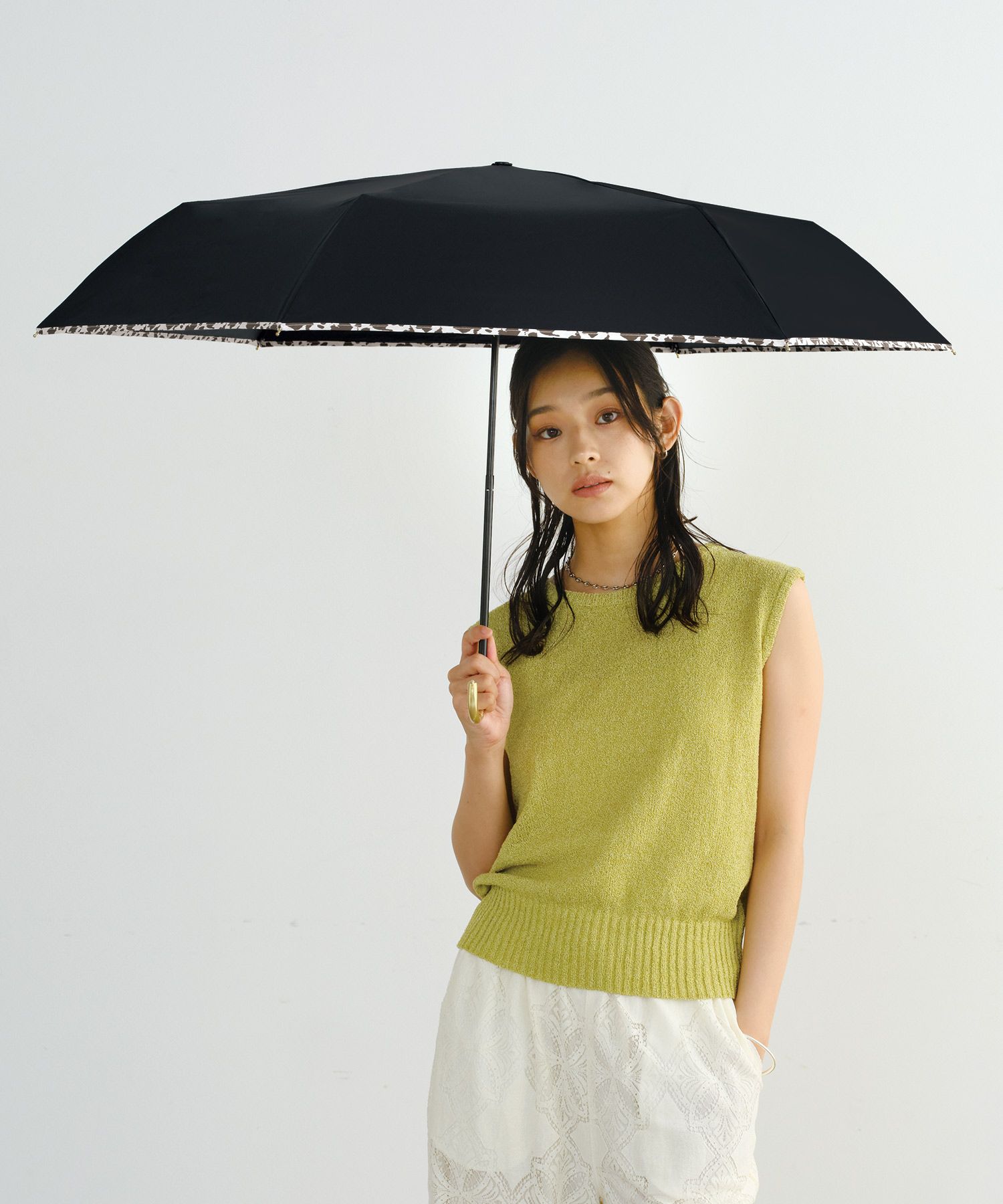 遮光アニマルパイピング ミニ 日傘 折りたたみ傘 ギフト対象 晴雨兼用