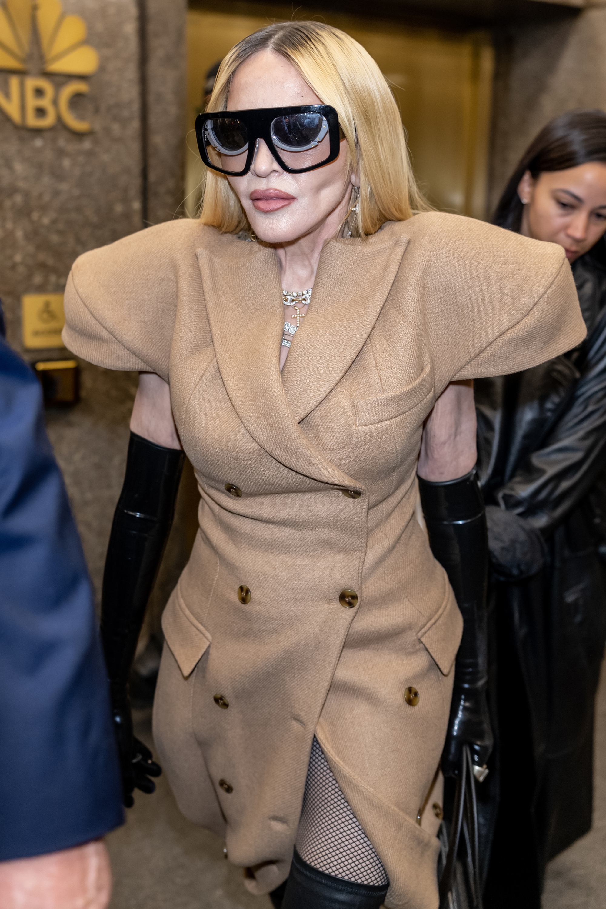 Madonna Gets Dramatic at NYFW With Exaggerated Shoulders at Luar Show