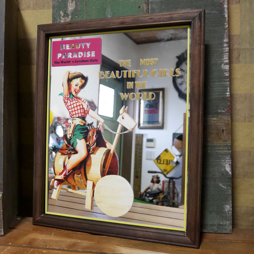 スヌーピー SNOOPY &WOODSTOCK パブミラーレトロヴィンテージ