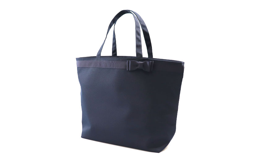 お受験バッグ 自立型ファスナー付きリボントート：ジョリコムアンクール