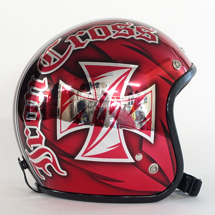3-133 アイアンクロス メッキレッド | ジェットヘルメット | 72JAM