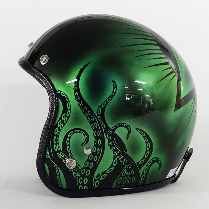 3-992 Octopus グリーン | ジェットヘルメット | 72JAM ジャムテック