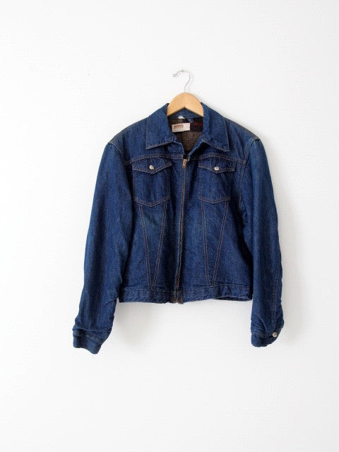 vintage 70s Montgomery Ward denim jacket with blanket lining – 86
