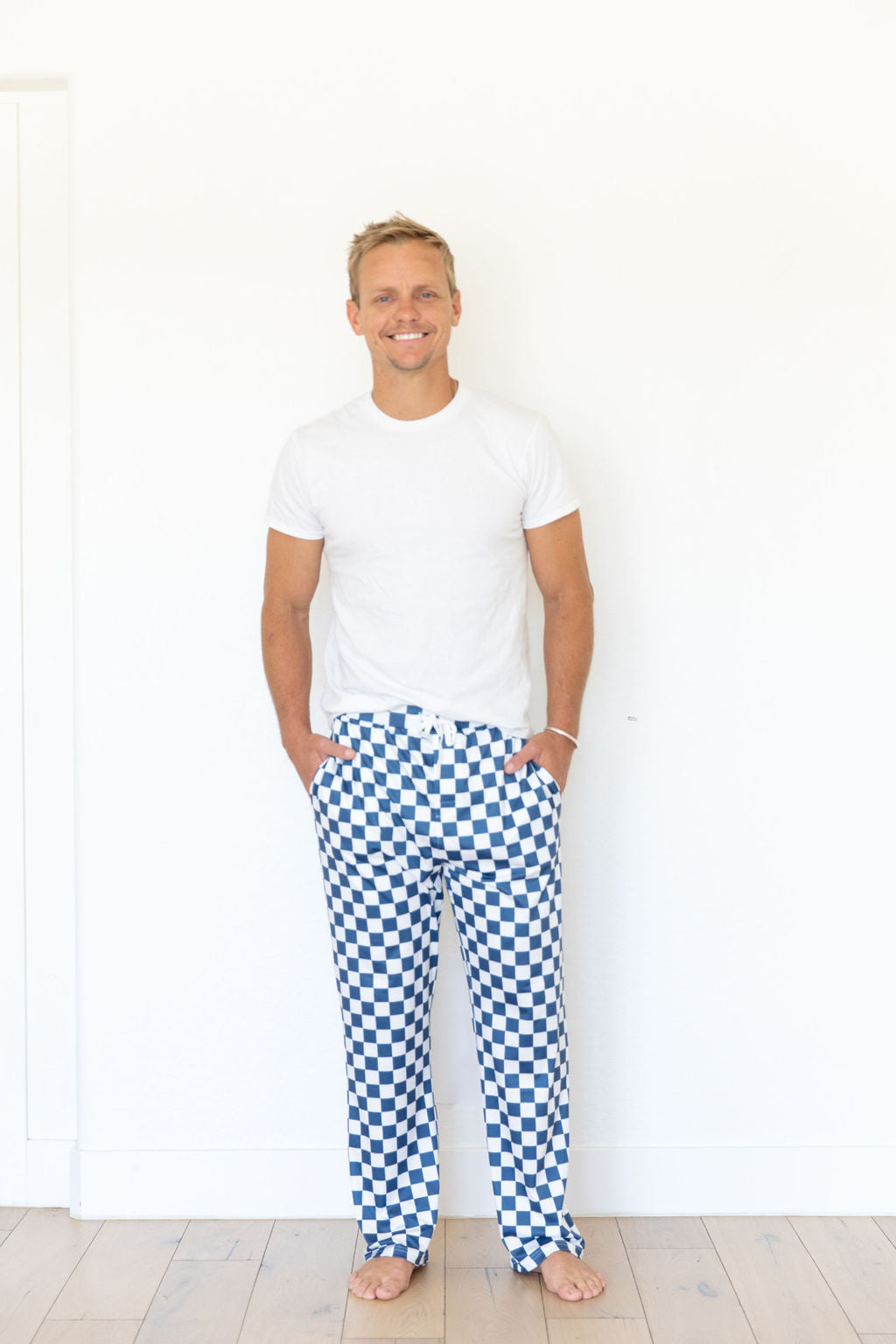 DENIM BLUE + WHITE CHECKER | MEN'S PANTS – COZYS
