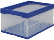 TRUSCO 折りたたみコンテナフタ付 75L ダークブルー TR-F75B 3449556が