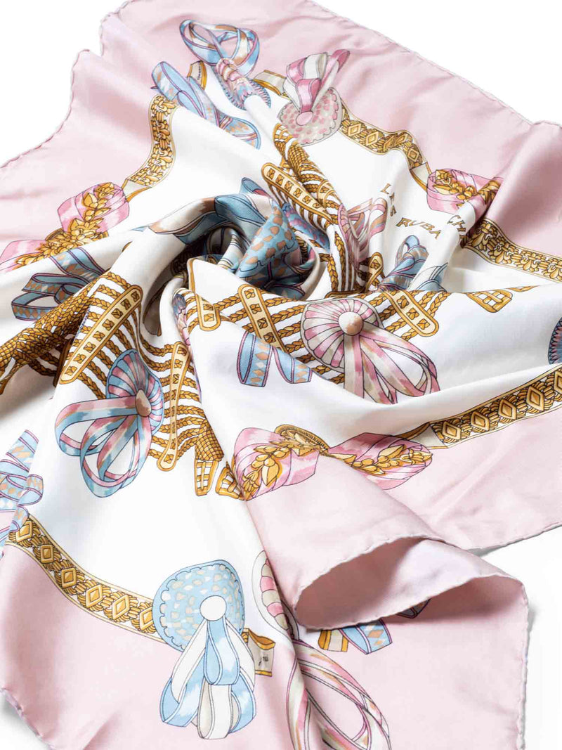 Hermes Silk Les Rubans Du Cheval Scarf 90 Pink