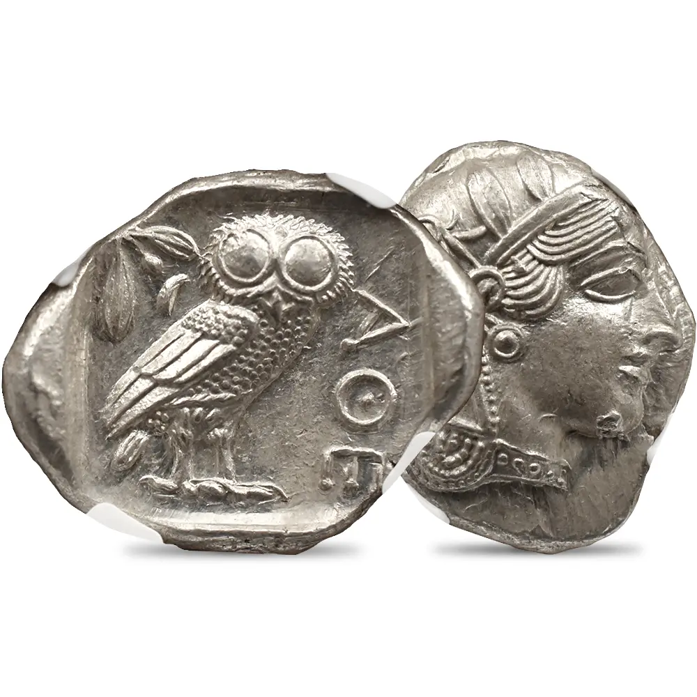 古代ギリシャ 紀元前440-404 アテナ フクロウ テトラドラクマ 銀貨 NGC