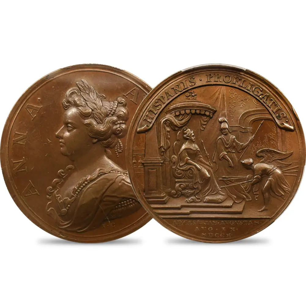 1710 アン女王 サラゴサの戦い 銅メダル PCGS SP63BN Eimer-446 | 英国