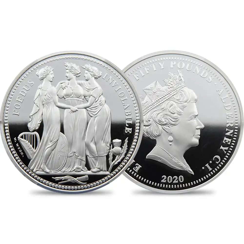 オルダニー島 2020 エリザベス2世 スリーグレーセス 50ポンド10オンス