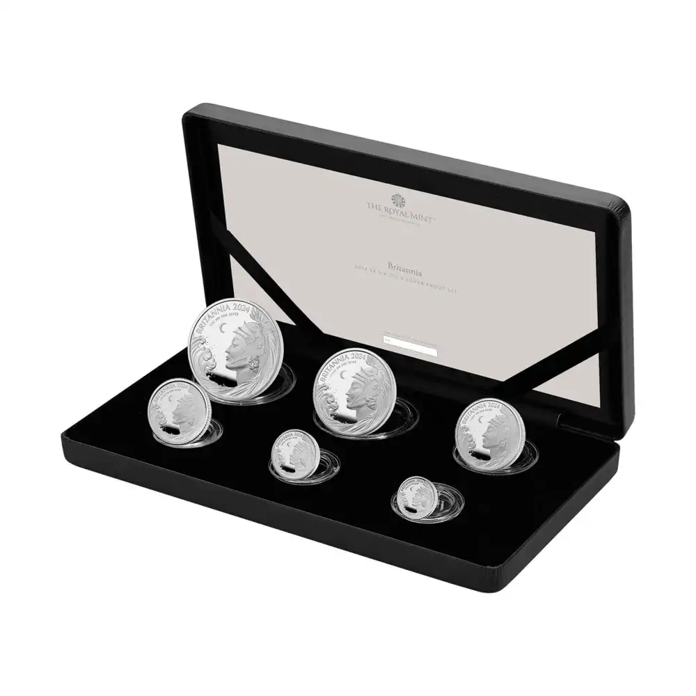 2024 チャールズ3世 ブリタニア プルーフ銀貨 6枚セット 箱付き【ご