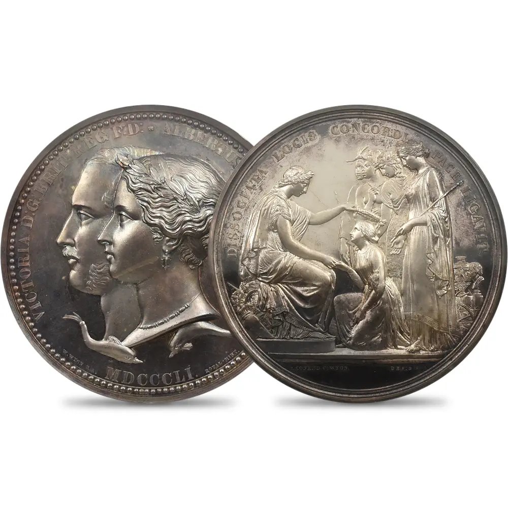 1851 ヴィクトリア女王 ロンドン万国博覧会記念 銀メダル NGC MS62 BHM