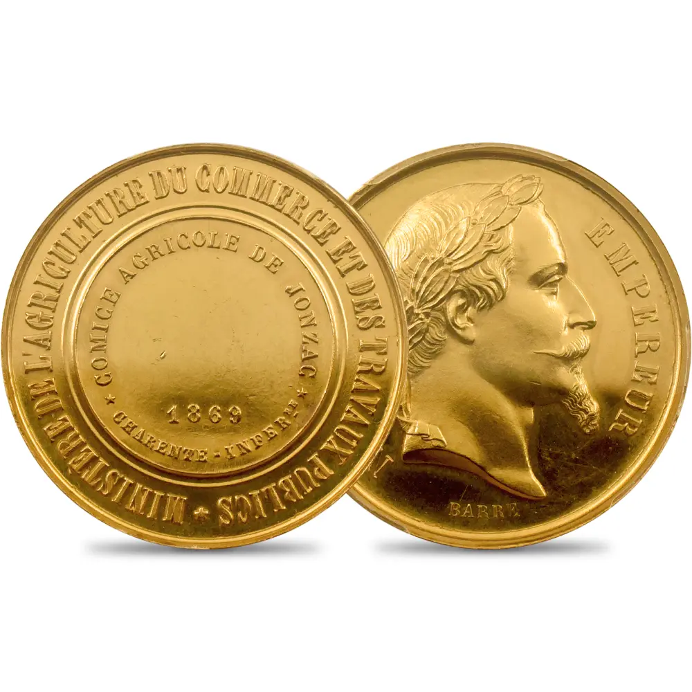 フランス 1869 ナポレオン3世 金メダル PCGS SP62 | 英国アンティーク
