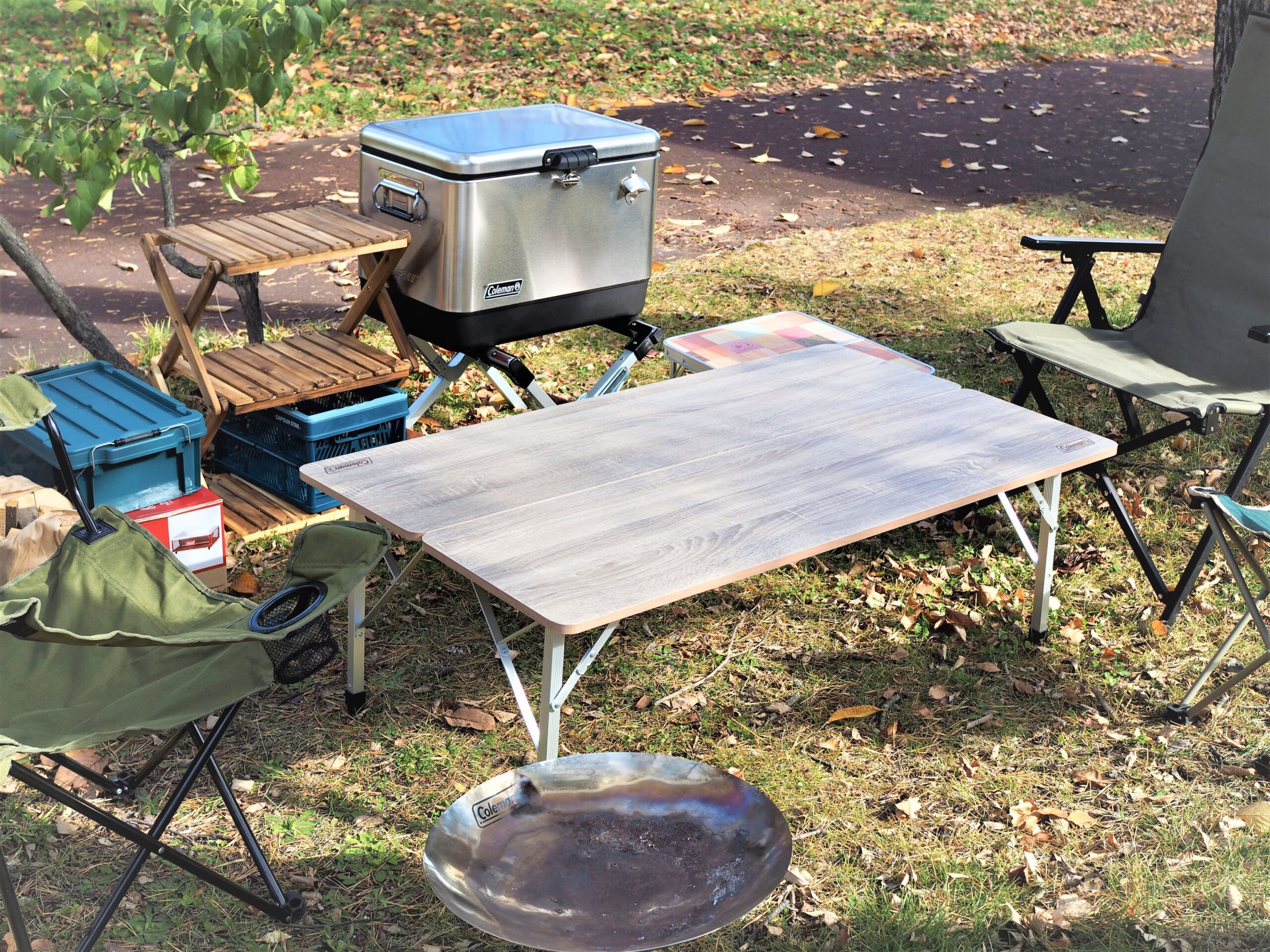 設営簡単！コールマン【フォールディングリビングテーブル】