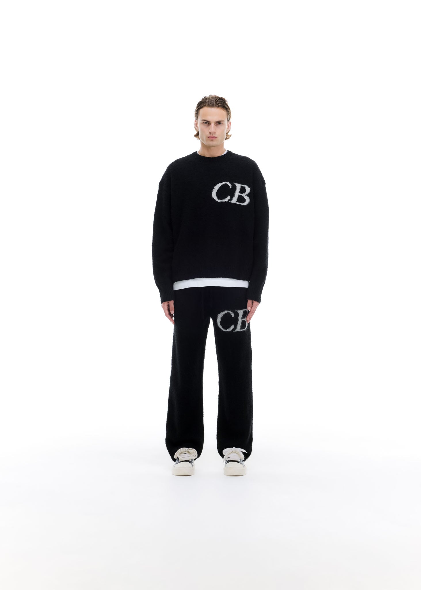Cole Buxton | Logo Knit Sweater | Mens | Merino Wool | Black