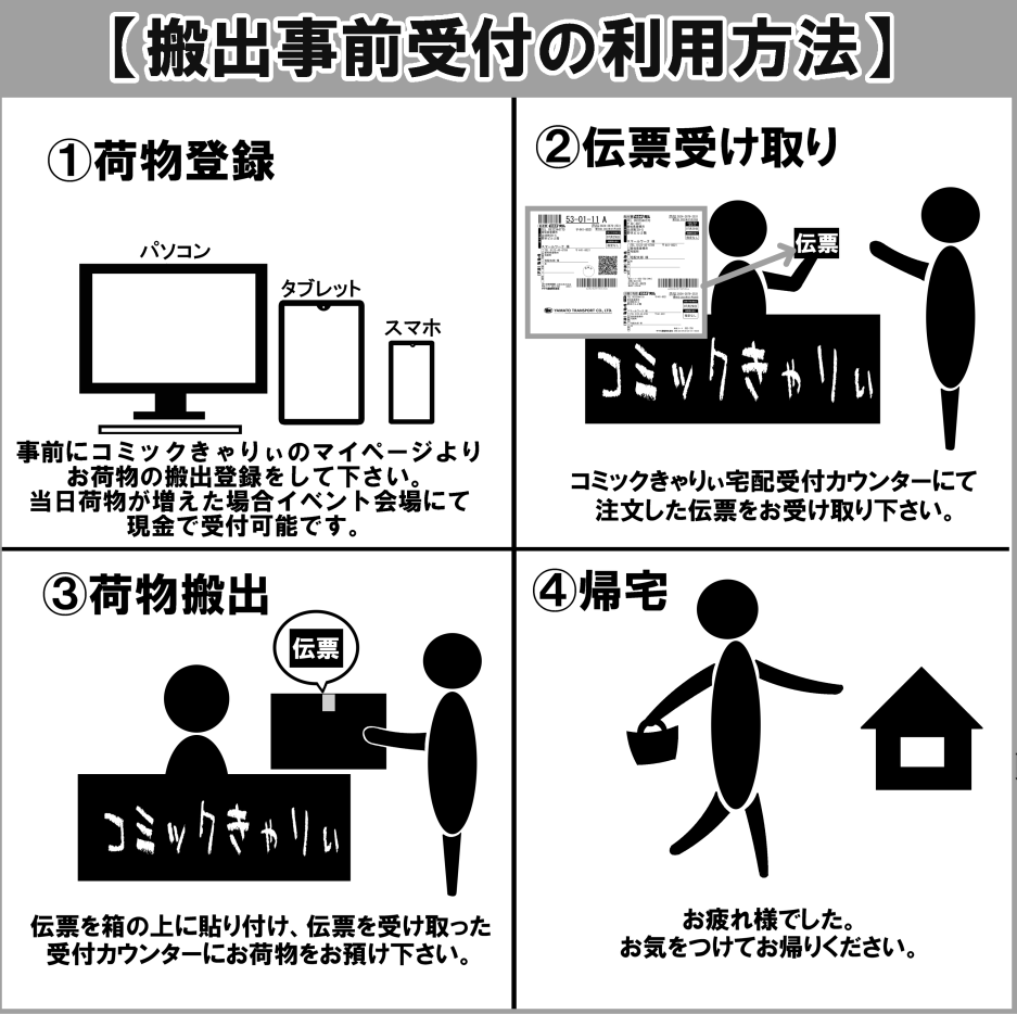 宅配搬出事前受付 | 同人誌・配送・保管ならコミックきゃりぃ