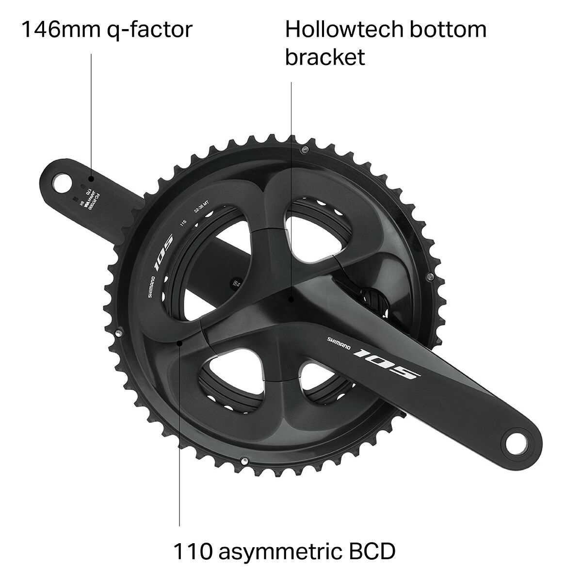 Shimano 105 FC-R7000 Crankset - Components