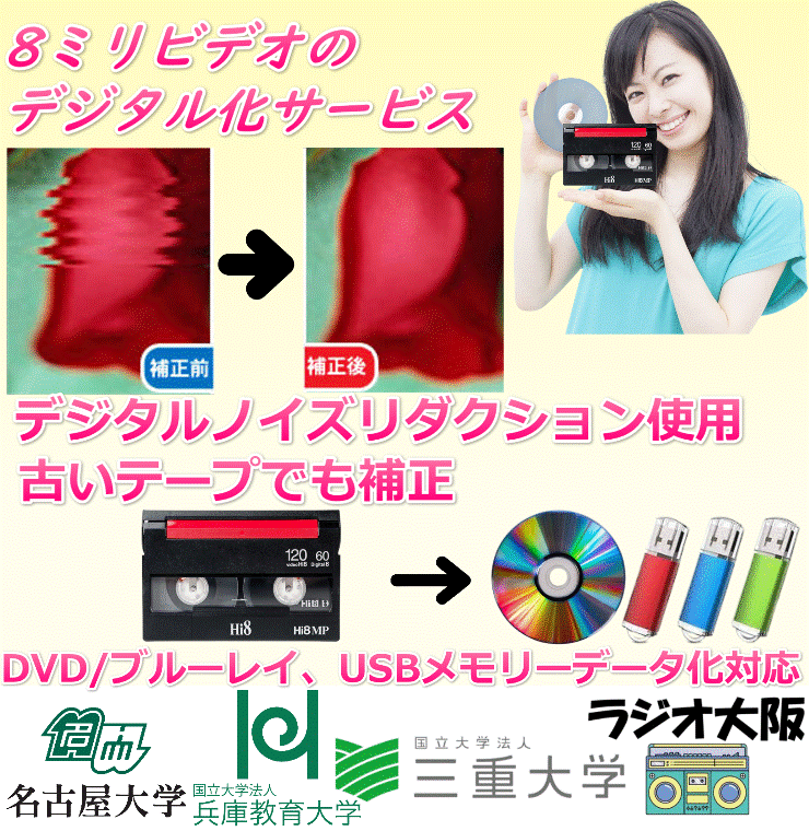8mmビデオデジタル化｜Hi8DVDダビングサービス｜データ化