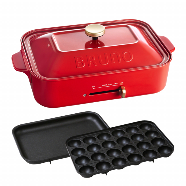 BRUNO(ブルーノ)コンパクトホットプレート レッド[BOE021-RD] [CONCENT