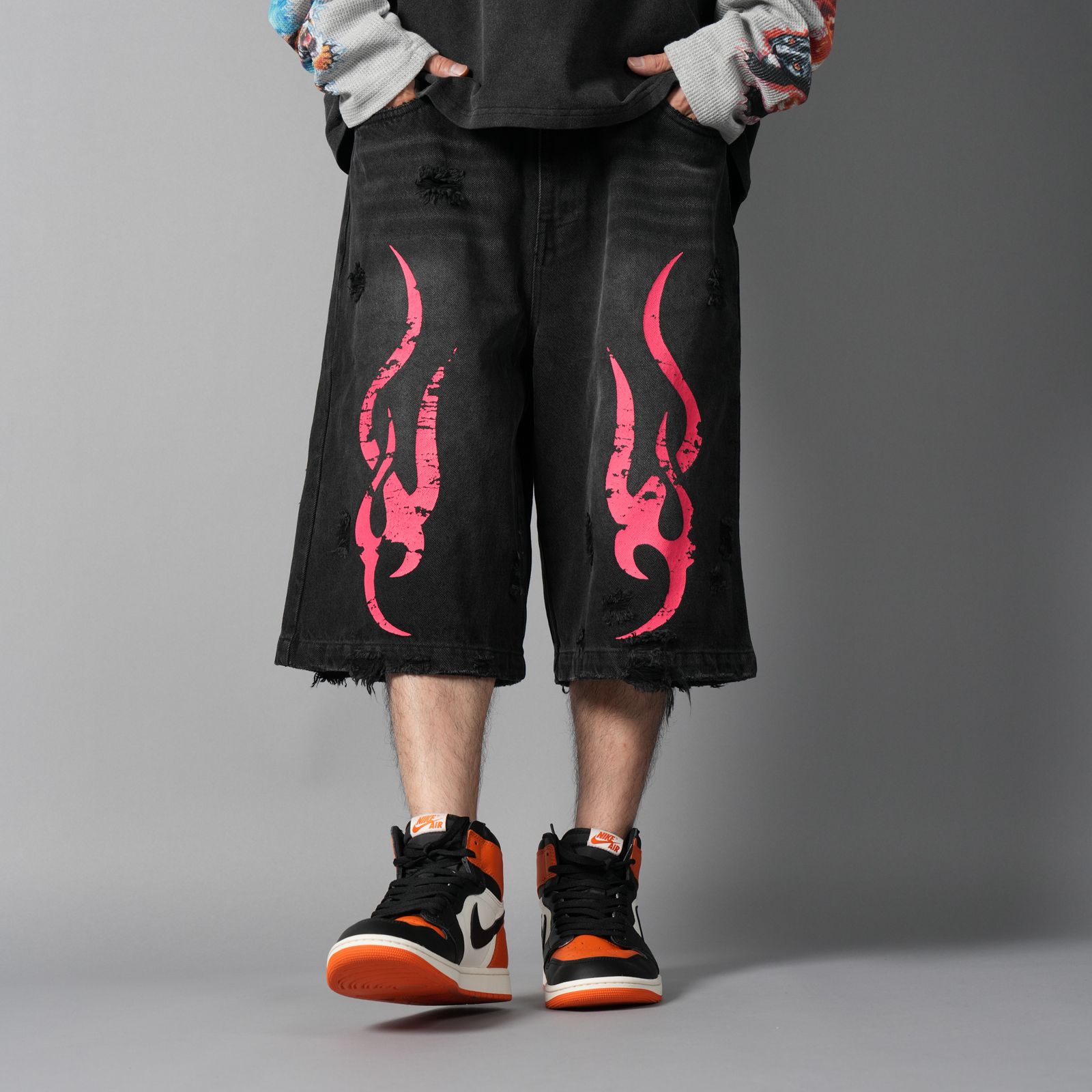 Chew Forever - Tribal Denim Five-pocket Shorts / トライバル デニム