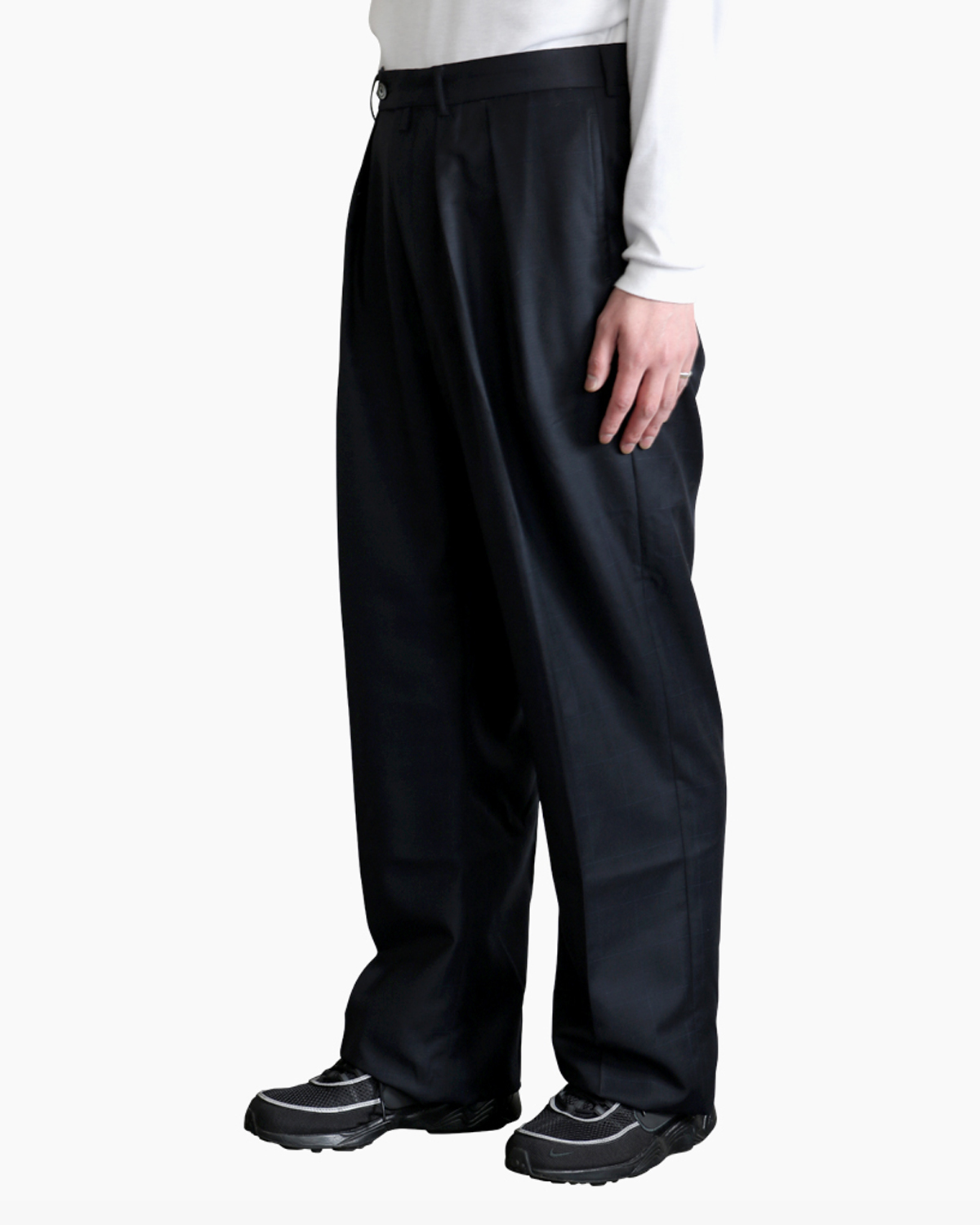 NEAT｜Wool glen plaid｜WIDE - NAVY｜PRODUCT｜Continuer Inc