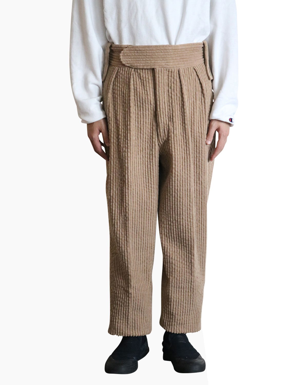 NEAT｜Salt Shrinkage Treatment 3W Corduroy｜BELTLESS - BEIGE