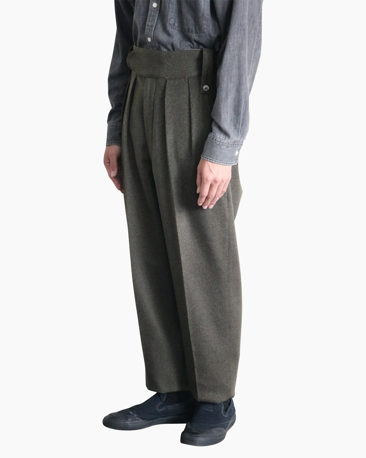 NEAT｜Wool Super Beaver｜BELTLESS - KHAKI｜PRODUCT｜Continuer Inc