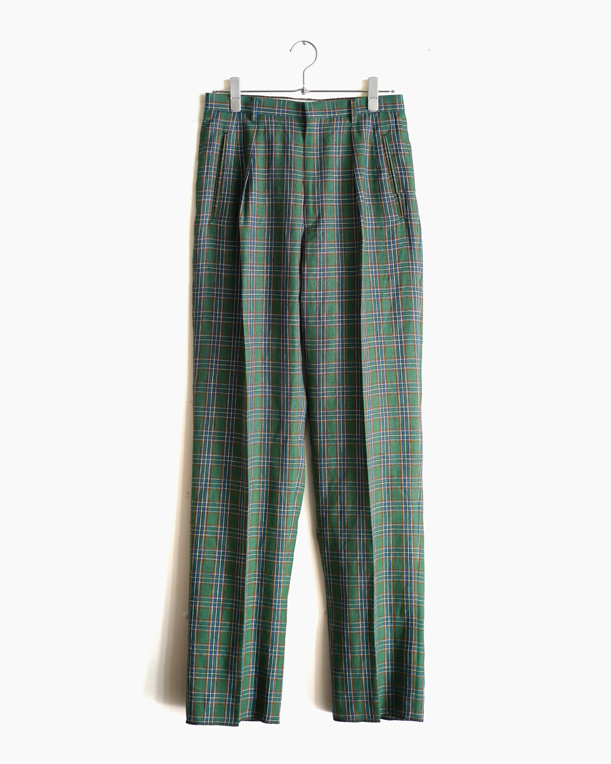 NEAT｜LINEN H CHECK｜SROUSERS - Green｜PRODUCT｜Continuer Inc