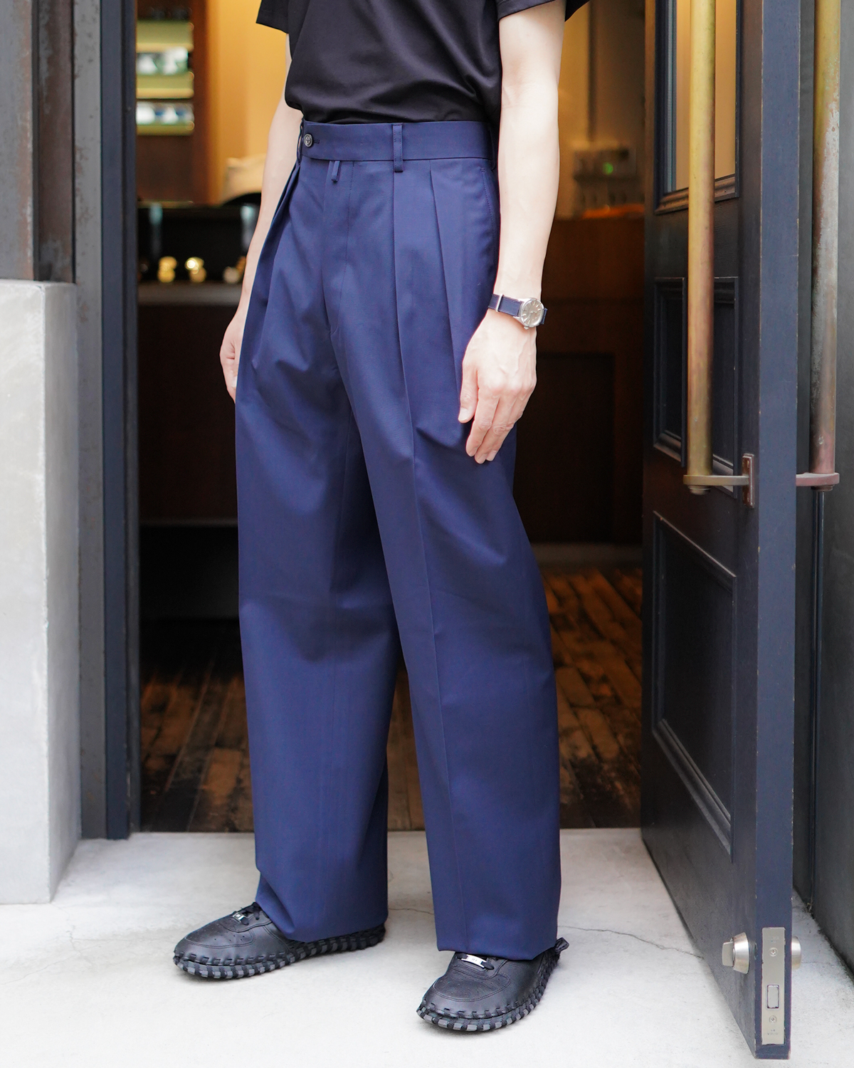 NEAT｜OPTIM WOOL GABARDINE｜WIDE TYPE Ⅰ - Navy｜PRODUCT