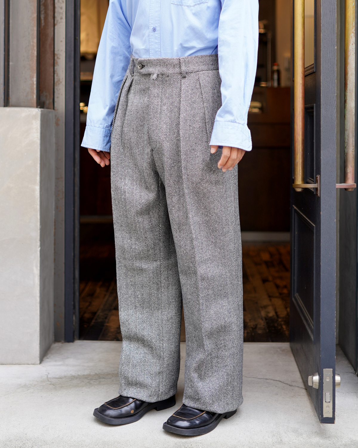 NEAT｜W/N FLANNEL HERRINGBONE｜WIDE TYPE Ⅰ - Black×White｜PRODUCT