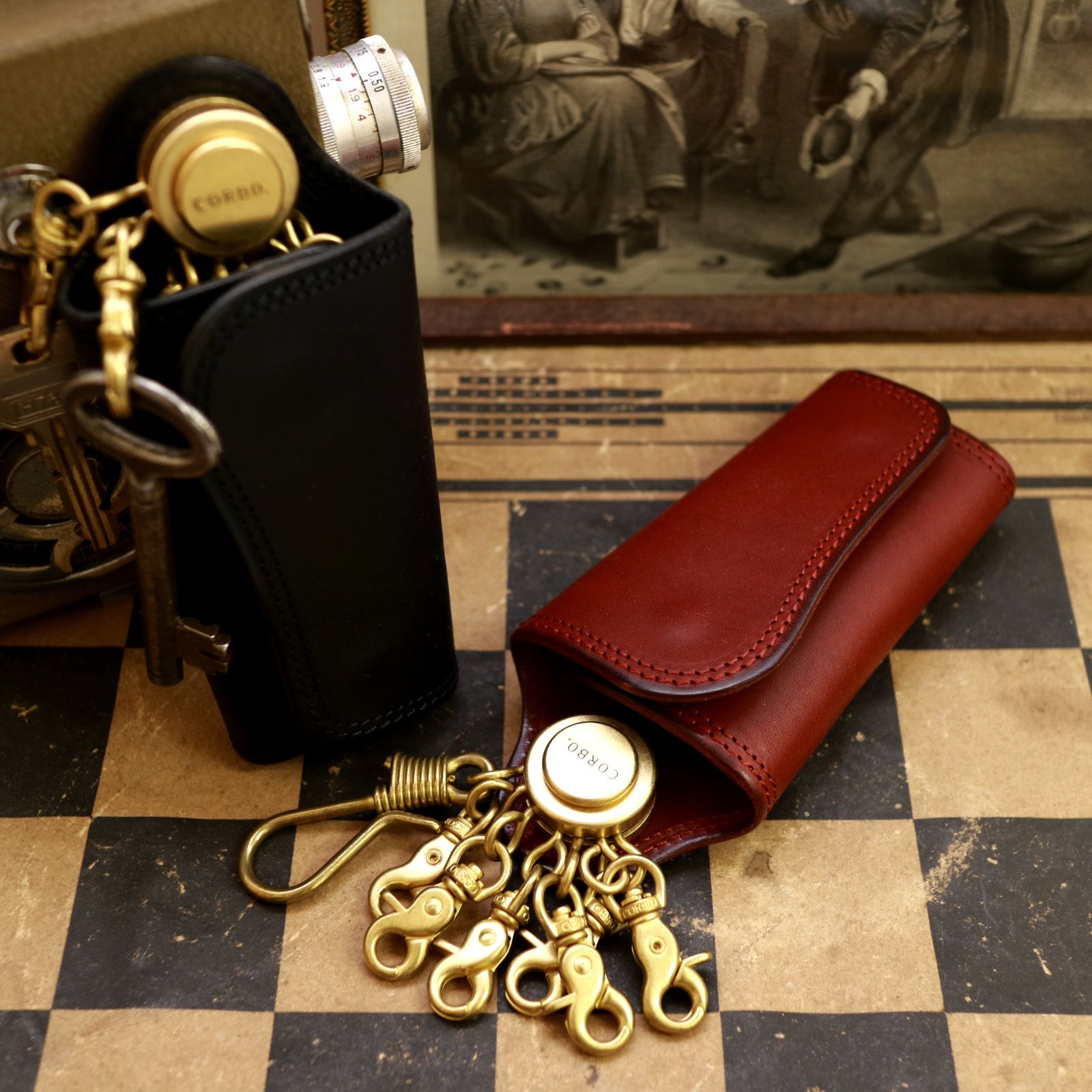 CORBO - 「SLATE」 キーケース/ㇾディッシュブラウン | corne/コルネ