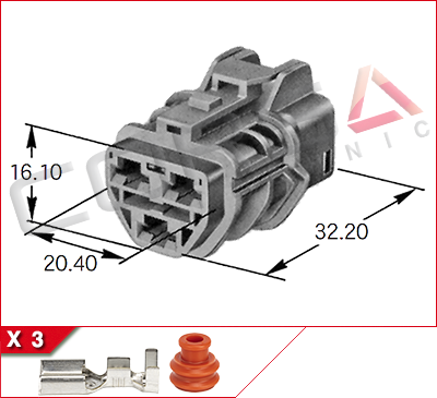 7123-6234-40 - Yazaki | 58X-3S - Corsa Technic | 3-Way Kit