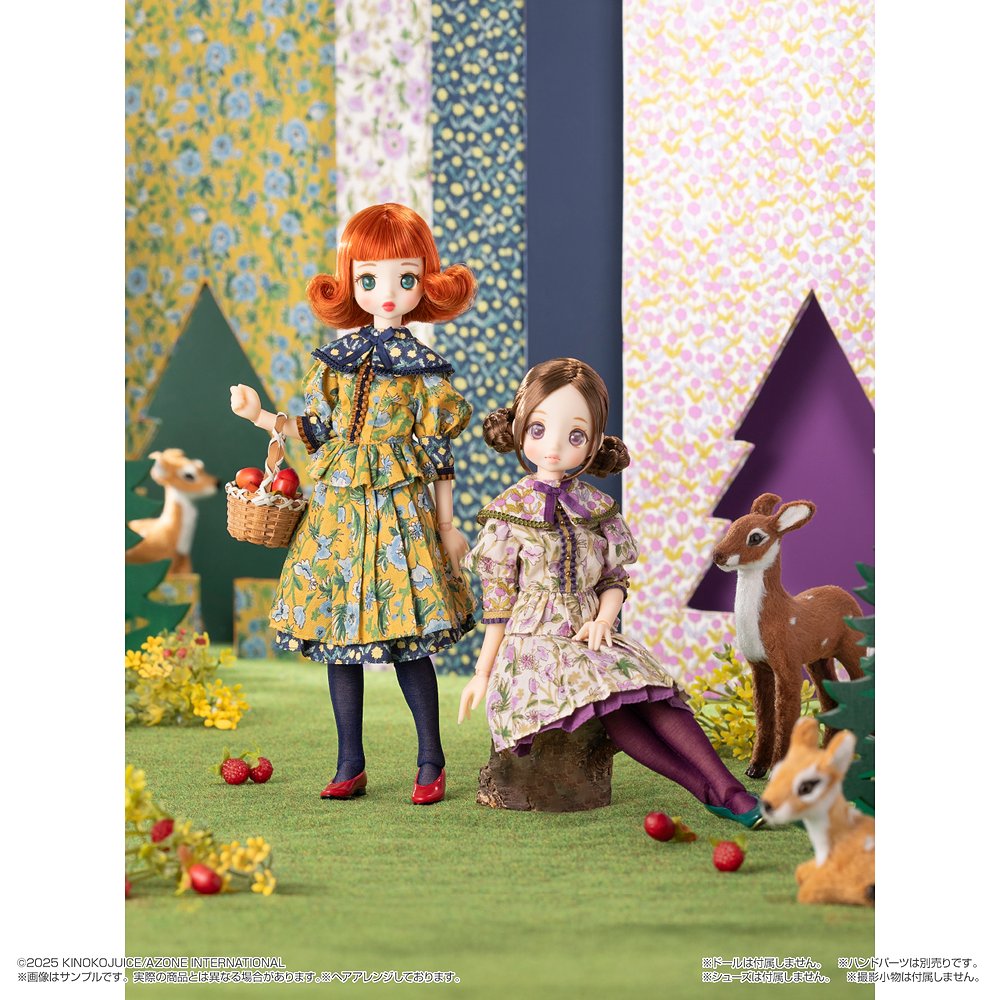 1/6サイズドール用】BonBons 花柄MIXブラウス＆スカートセット