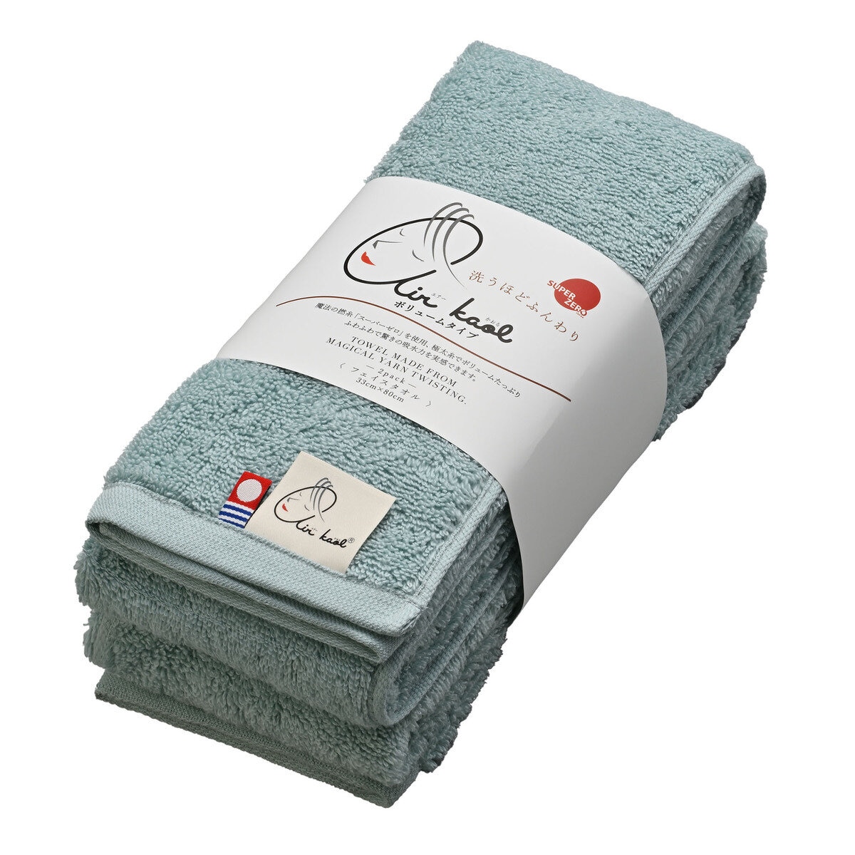 エアーかおる今治フェイスタオル 2枚セット 33cm × 80cm ライト