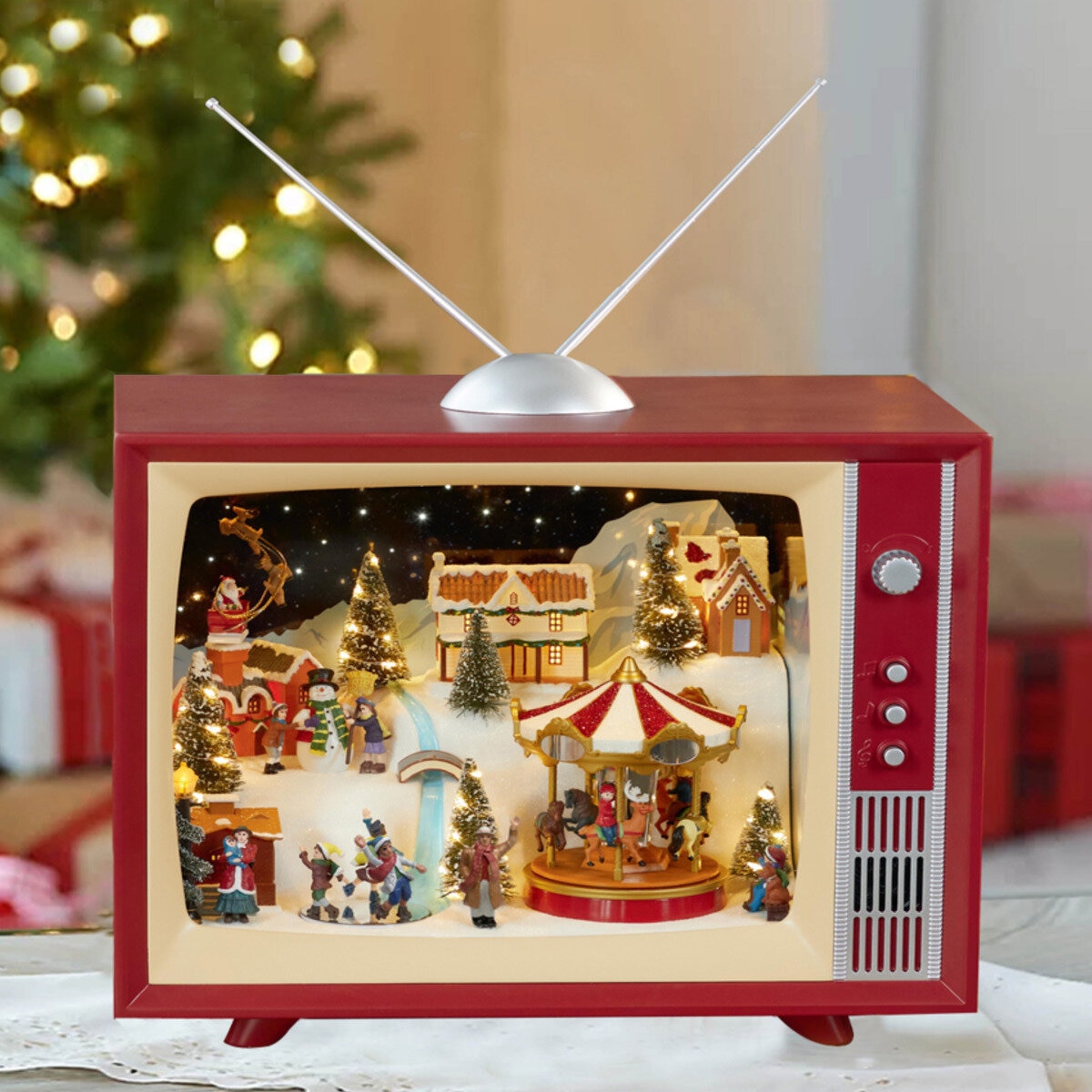 クリスマス レトロ TV ライト & ミュージック付 | Costco Japan