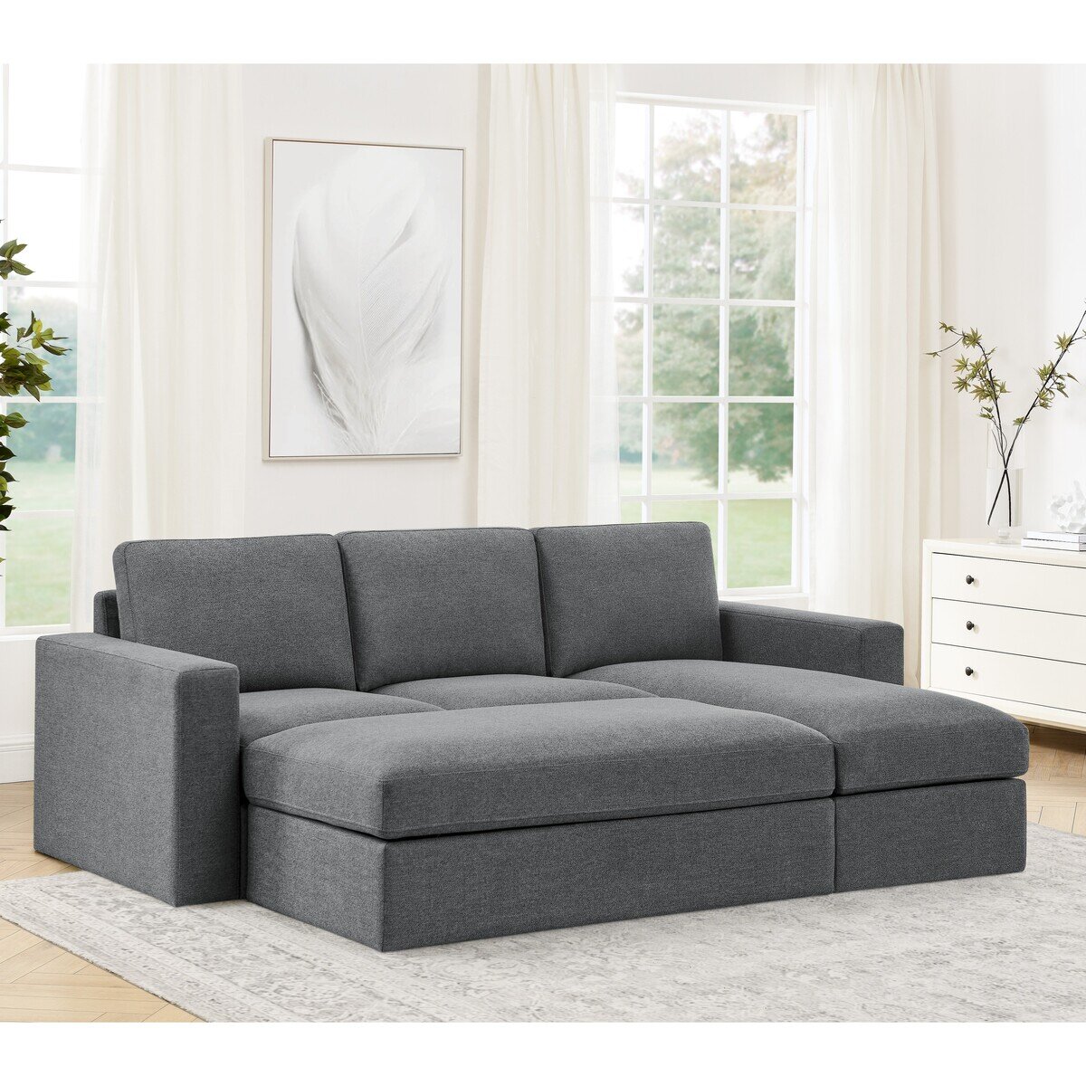 Thomasville 収納オットマン付き布製ソファー 3ピース | Costco Japan