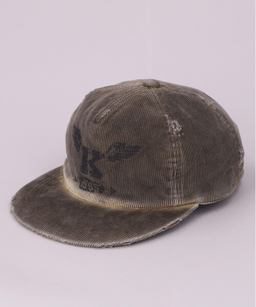 KAMIYA x CA4LA K-WING DISTRESSED CAP(ONESIZE KHAKI): キャップ帽子