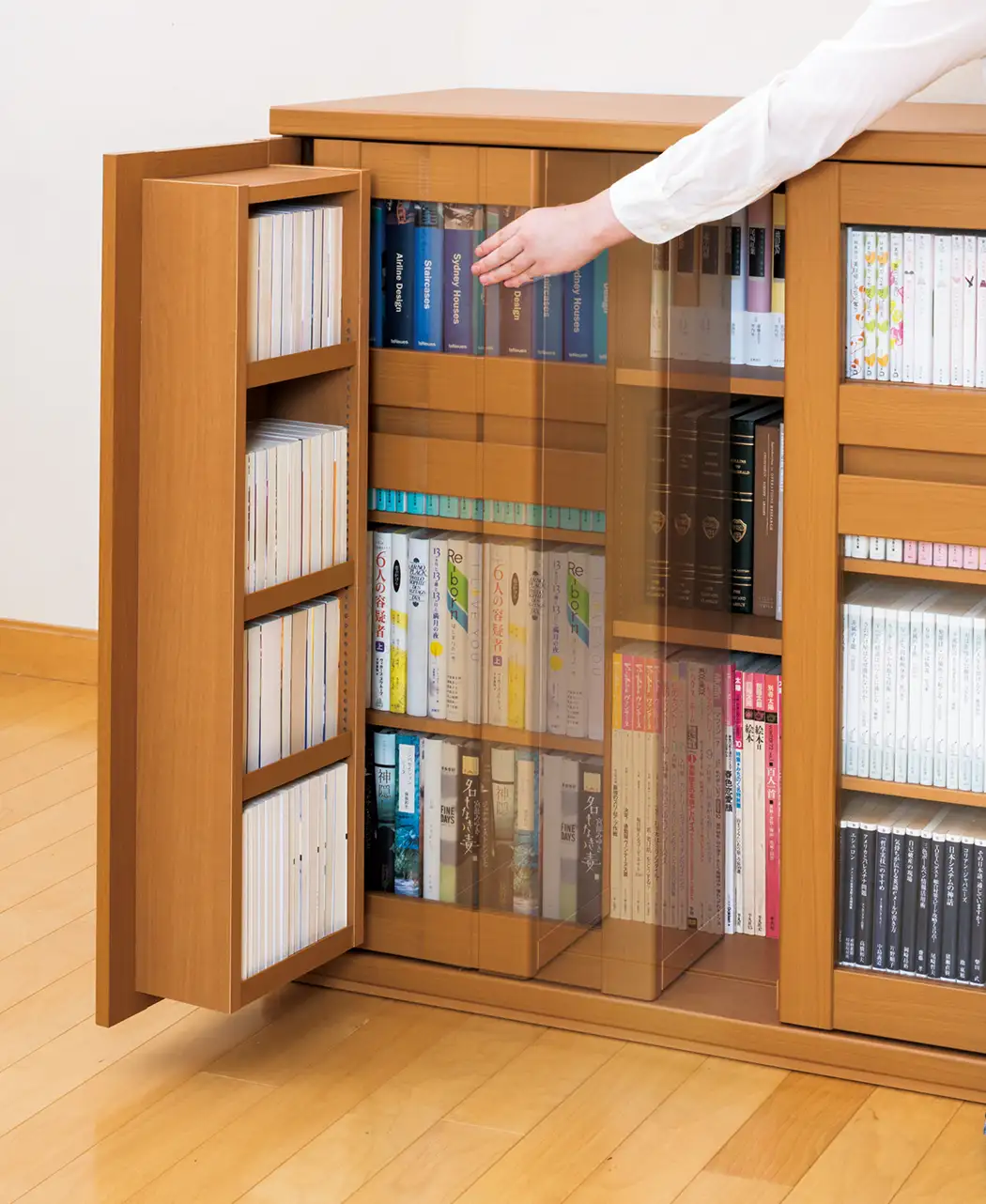 通販生活 スライド書棚300 ダークブラウン カタログハウス 通販生活