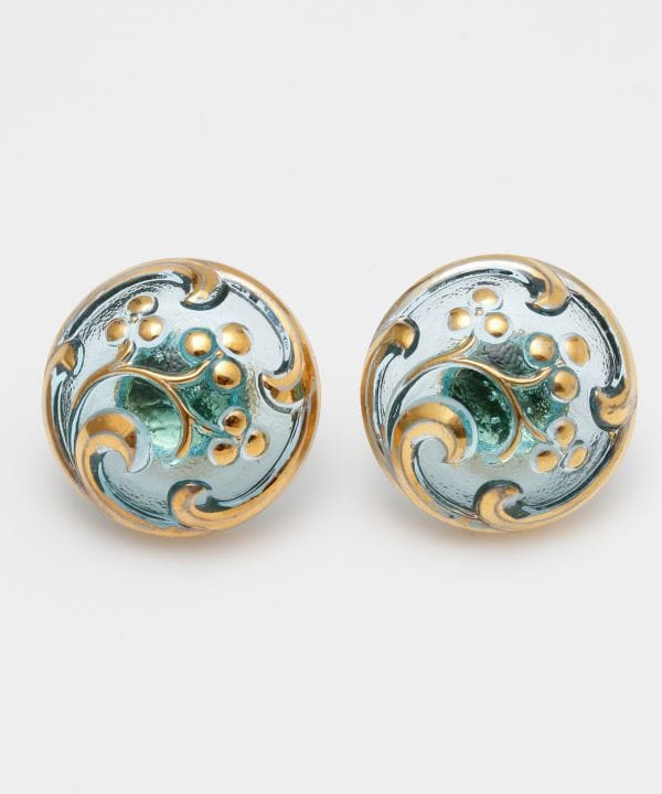 チェコガラスソレピアス（L）(BLUE FLOWER): 『欧州航路』