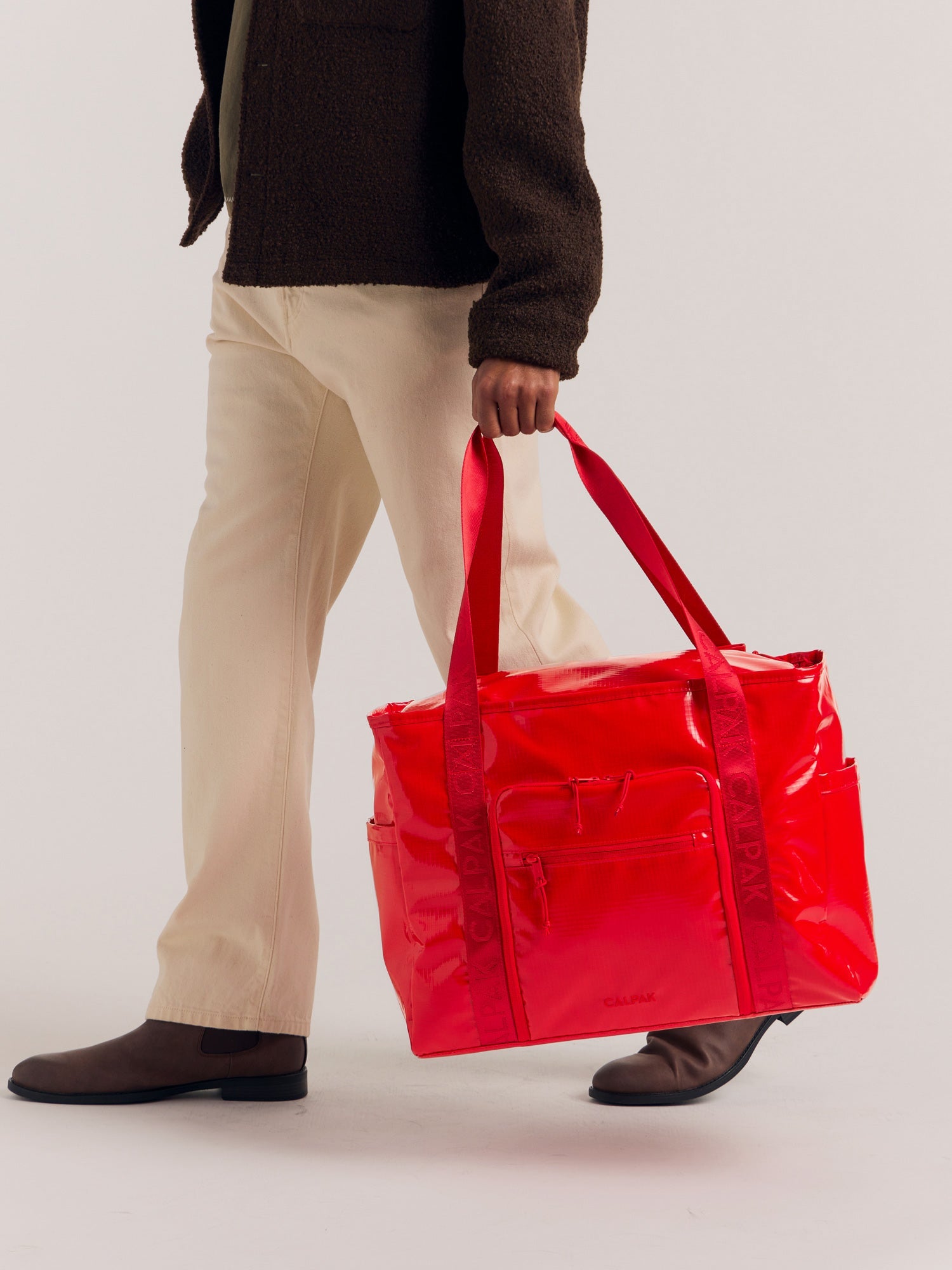 Terra 35L Water Resistant Zip Tote Bag in Red | CALPAK