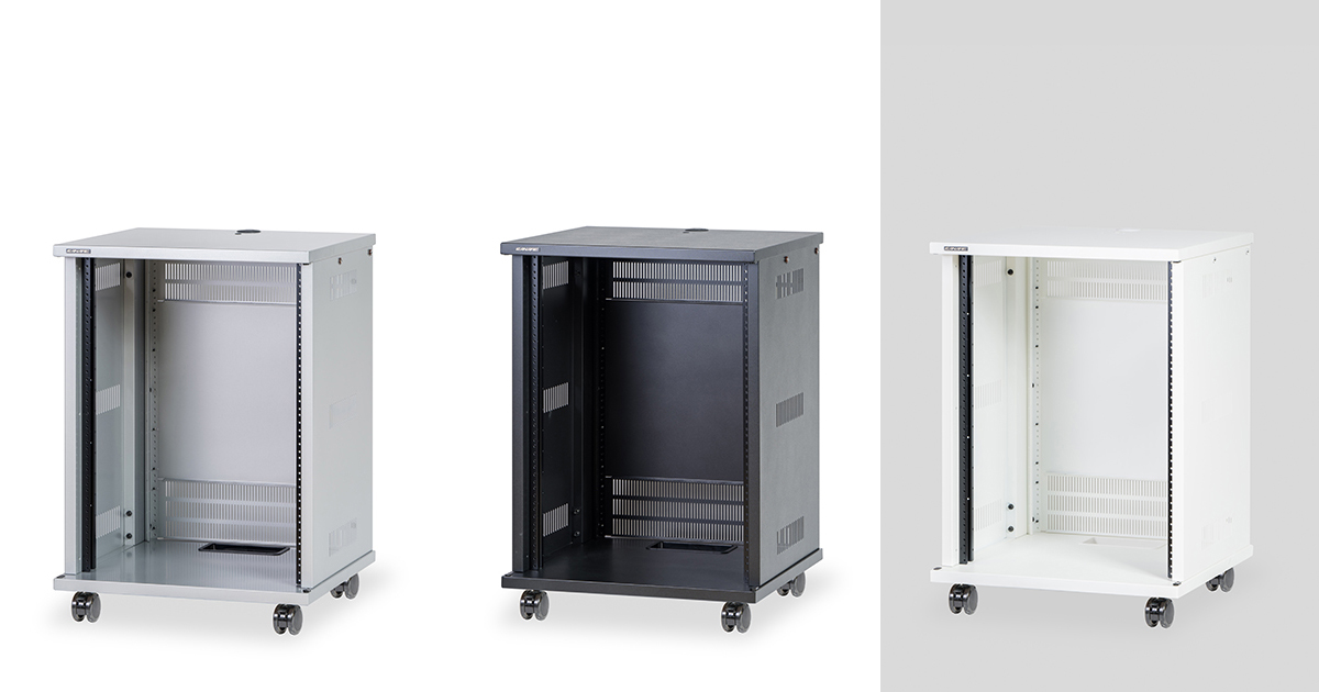 15U スチール製AVワゴン（組立式・扉なし）｜CWZK-15-DN｜カナレ電気