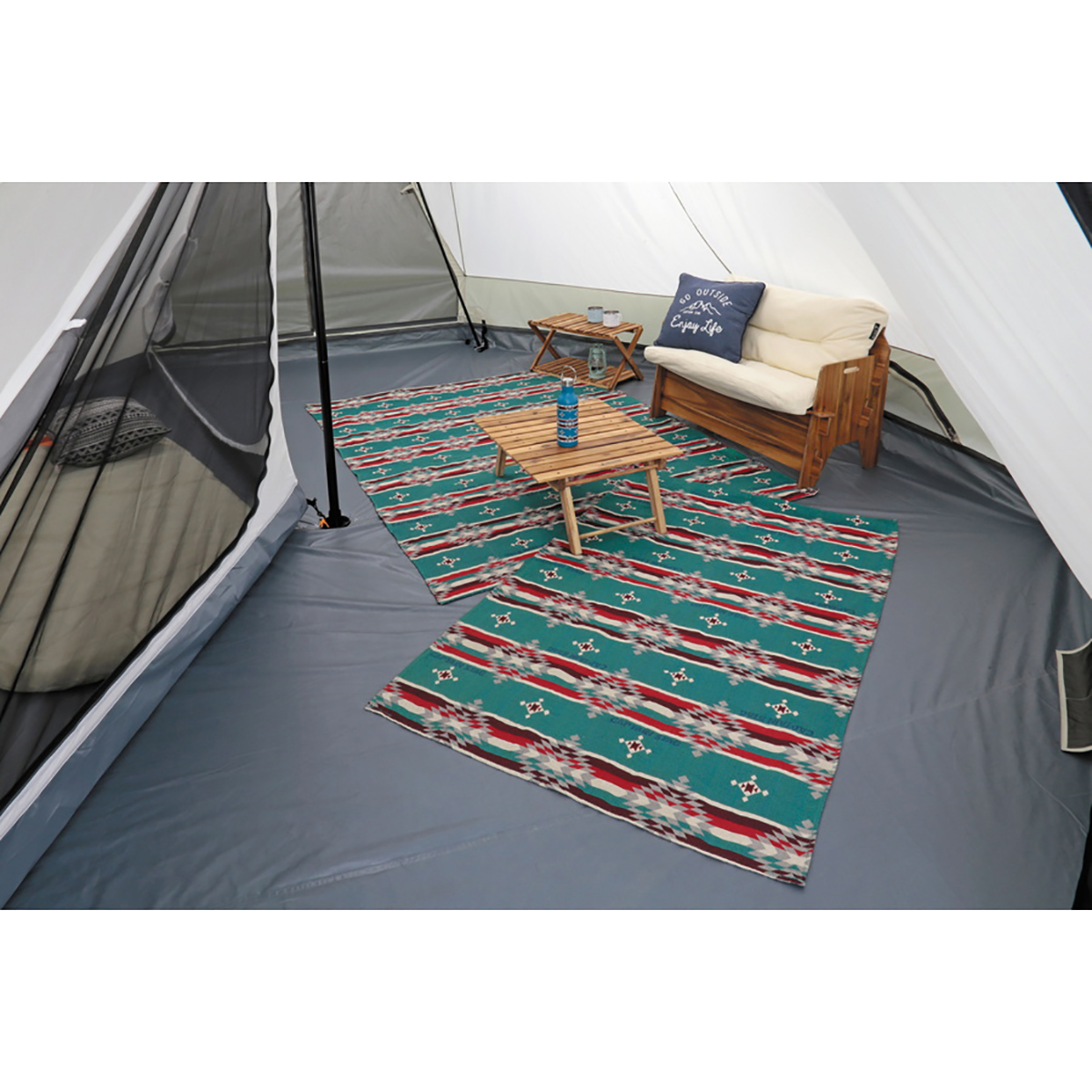 CSネイティブ ラグ1820(ブルー) - アウトドア・キャンプ用品