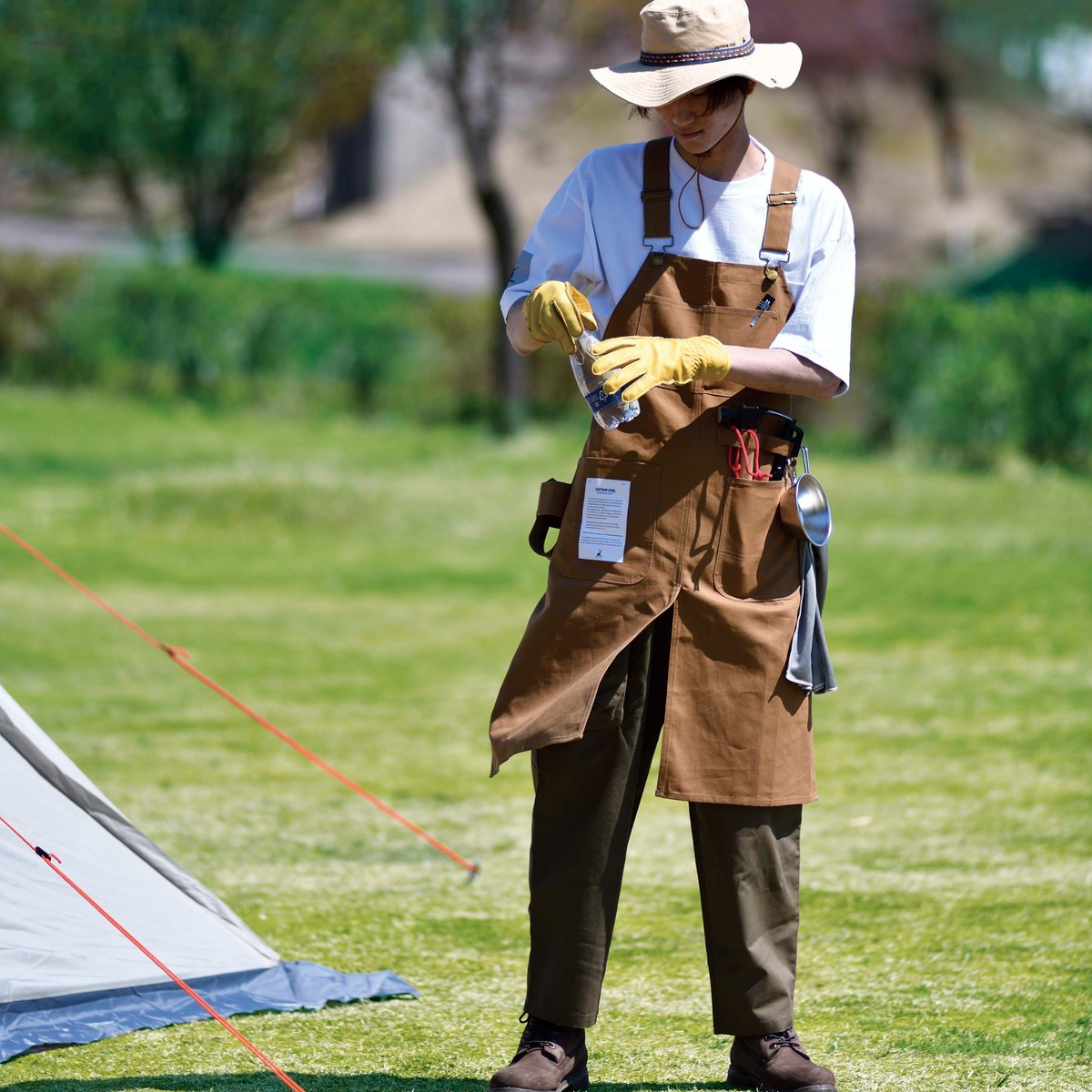 FIRE PROOF ワークエプロン(ブラウンダック) - アウトドア・キャンプ