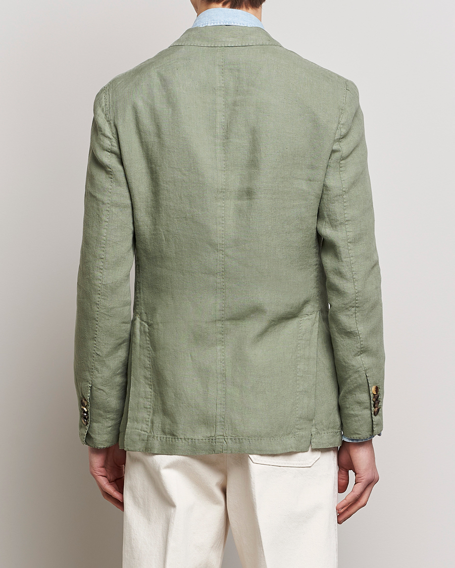 Lardini Patch Pocket Linen Blazer Olive at CareOfCarl.com