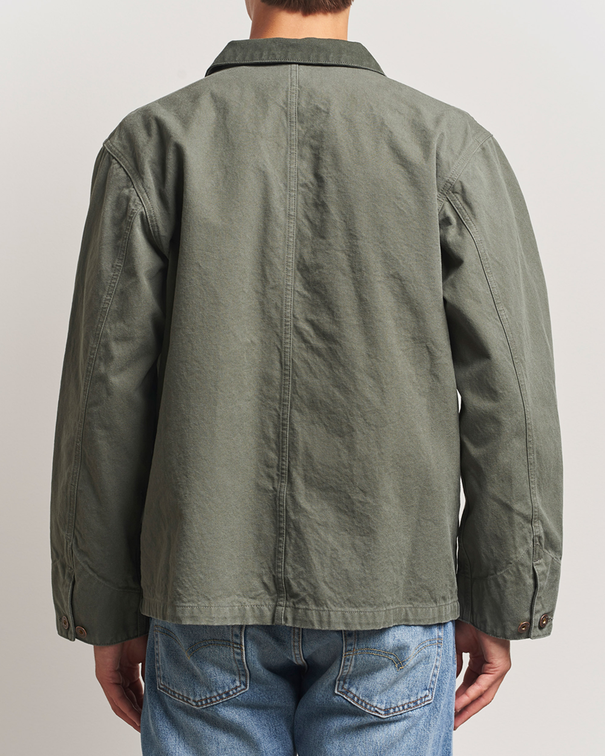 Nudie Jeans Howie Duck Canvas Chore Jacket Green at CareOfCarl.com