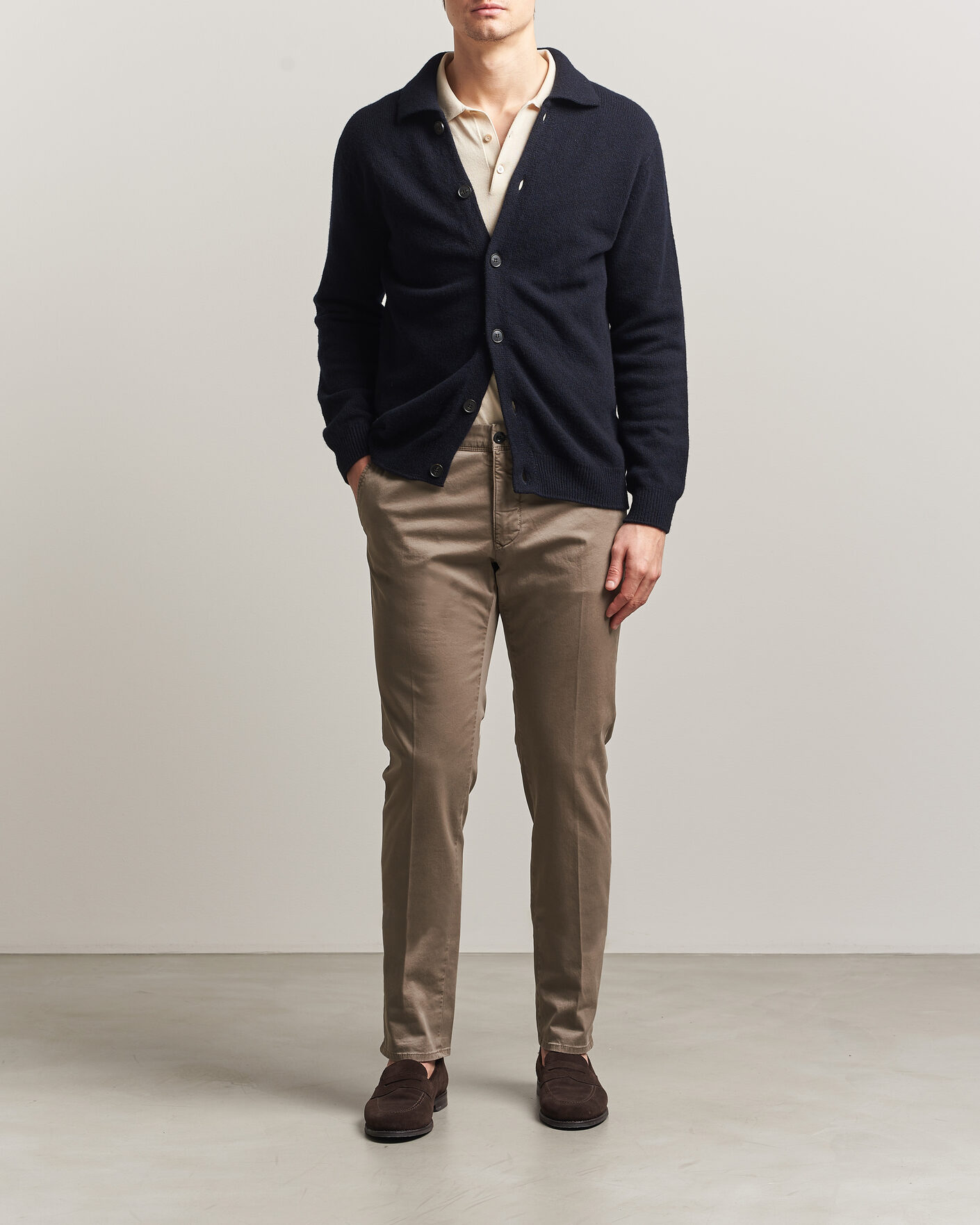 Incotex Slim Fit Garment Dyed Slacks Taupe at CareOfCarl.com
